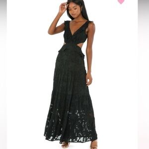 Karina Grimaldi Black Lace Maxi Dress